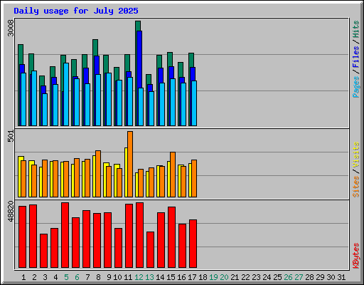 Daily usage for July 2025