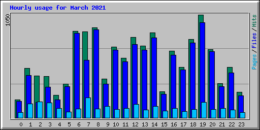 Hourly usage for March 2021