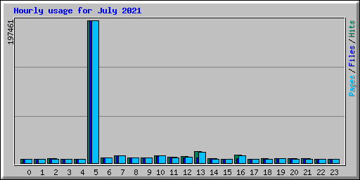 Hourly usage for July 2021