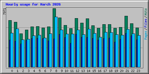 Hourly usage for March 2026